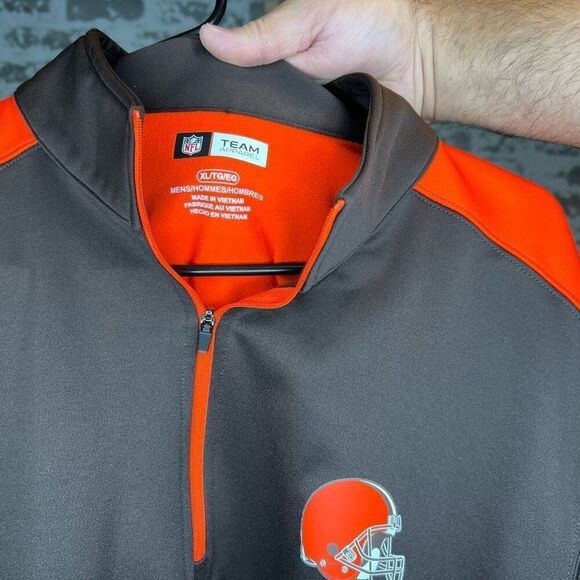 NFL team apparel Cleveland browns long sleeve 1/4 zip pullover - Picture 3 of 5